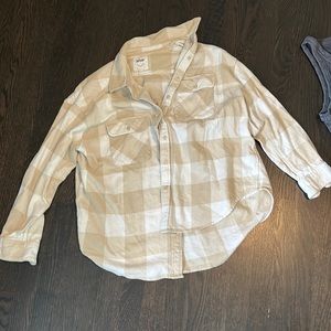 Cream and white flannel